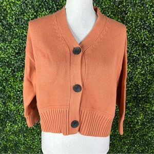 Nwt  Women's rust Orange Button-Up Sweater‎